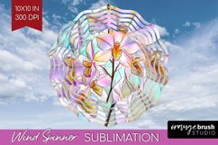 Stained Glass Flowers Wind Spinner Sublimation PNG - Floral Product Image 1
