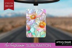 Stained Glass Flowers Air Freshener PNG - Floral PNG Product Image 1