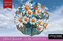 Stained Glass Flowers Wind Spinner Sublimation PNG - Floral Product Image 1