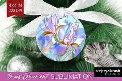 Stained Glass Flowers Ornament PNG - Floral PNG Sublimation Product Image 1