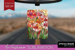 Stained Glass Flowers Air Freshener PNG - Floral PNG Product Image 1