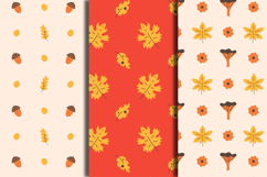 Fall Leaves Hand Drawn Seamless Patterns &amp; Digital Papers Product Image 2