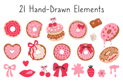 Coquette Pink Donut PNG Clipart Product Image 2