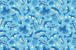 Sea Animals Seamless Pattern &amp; Digital Paper Product Image 2