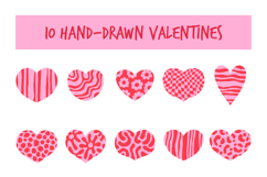 Textured Heart Shapes PNG Clipart Product Image 2