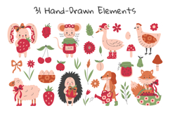 Coquette Cottagecore Garden Animals PNG Clipart Product Image 2