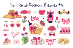 Coquette Picnic Valentine’s Day PNG Clipart Product Image 2