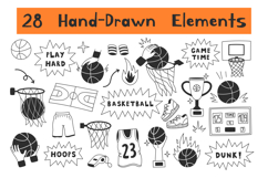 Basketball Doodle Elements PNG Clipart Product Image 2