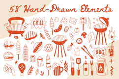 BBQ Grill Party Doodles PNG Clipart Set Product Image 2