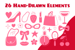 Feminine Fashion &amp; Beauty Doodles PNG Clipart Product Image 2