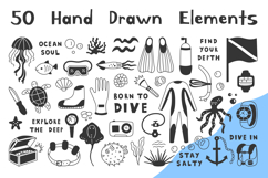 Scuba Diving Doodles PNG Clipart Product Image 2