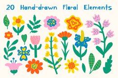 Naive Summer Flowers PNG Clipart Product Image 2