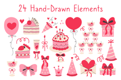 Coquette Pink Birthday PNG Clipart Product Image 2