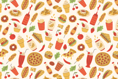 Fast Food And Drink Seamless Patterns &amp; Digital Papers Product Image 2