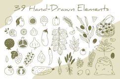 Mediterranean Food Ingredients Doodle PNG Clipart Product Image 2