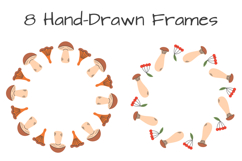 Fall Mushroom Wreaths PNG Product Image 2
