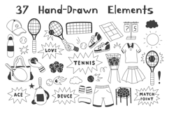 Tennis Doodles PNG Clipart Product Image 2