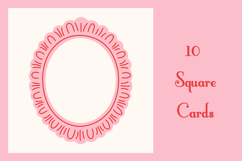 Pink Lace Oval Frames PNG Card Template Product Image 2