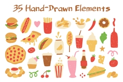 Hand Drawn Fast Food PNG Clipart Product Image 2