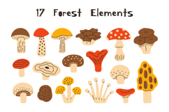 Hand Drawn Forest Mushrooms PNG Clipart Product Image 2