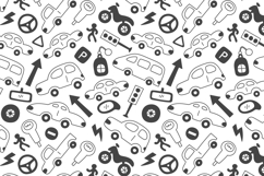 Cars &amp; Traffic Signs Seamless Pattern JPG PNG Product Image 2