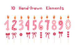 Pink Birthday Number Candles PNG Clipart Product Image 2