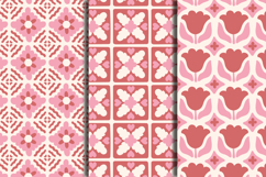 Pink Mediterranean Tiles Seamless Patterns &amp; Digital Papers Product Image 2