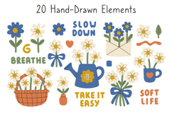 Daisy Garden PNG Clipart Set Product Image 2