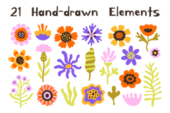 Whimsical Flowers PNG Clipart Product Image 2