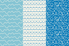 Blue Wavy Line Seamless Patterns &amp; Digital Papers Product Image 2