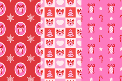 Coquette Christmas Seamless Patterns &amp; Digital Papers Product Image 2