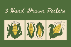 Corn Abstract Minimal Art Set PNG JPG Product Image 2