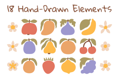 Minimal Fruits &amp; Berries PNG Clipart Product Image 2
