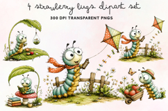 Strawberry Bugs Clipart PNG Product Image 1