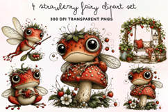 Strawberry Fairy Clipart PNG Product Image 1