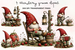 Strawberry Gnome Clipart PNG Product Image 1