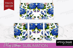 Summer Flowers Mug Wrap - Floral Mug PNG Sublimation Product Image 1