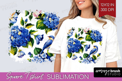 Summer Flowers Square Tshirt Background - Floral PNG Product Image 1