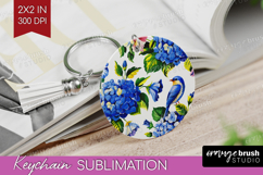 Summer Flowers Keychain PNG - Floral Keychain Sublimation Product Image 1