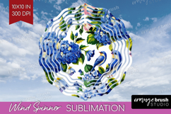 Summer Flowers Wind Spinner Sublimation PNG - Floral Round Product Image 1