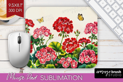 Summer Flowers Mouse Pad Sublimation - Floral Mousepad PNG Product Image 1