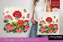 Summer Flowers Tote Bag - Floral Tote Bag PNG Sublimation Product Image 1