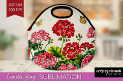 Summer Flowers Lunch Bag - Floral Lunch Bug PNG Sublimation Product Image 1