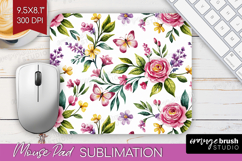 Summer Flowers Mouse Pad Sublimation - Floral Mousepad PNG Product Image 1