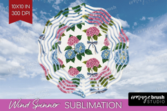 Summer Flowers Wind Spinner Sublimation PNG - Floral Round Product Image 1