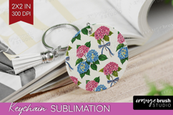 Summer Flowers Keychain PNG - Floral Keychain Sublimation Product Image 1