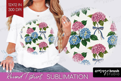 Summer Flowers Round Tshirt Background - Floral PNG Product Image 1