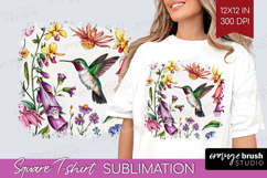 Summer Flowers Square Tshirt Background - Floral PNG Product Image 1