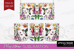 Summer Flowers Mug Wrap - Floral Mug PNG Sublimation Product Image 1