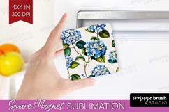 Summer Flowers Magnet Sublimation - Floral Square Magnet PNG Product Image 1